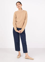 Women's Lambswool Crew Neck Jumper in Light Camel