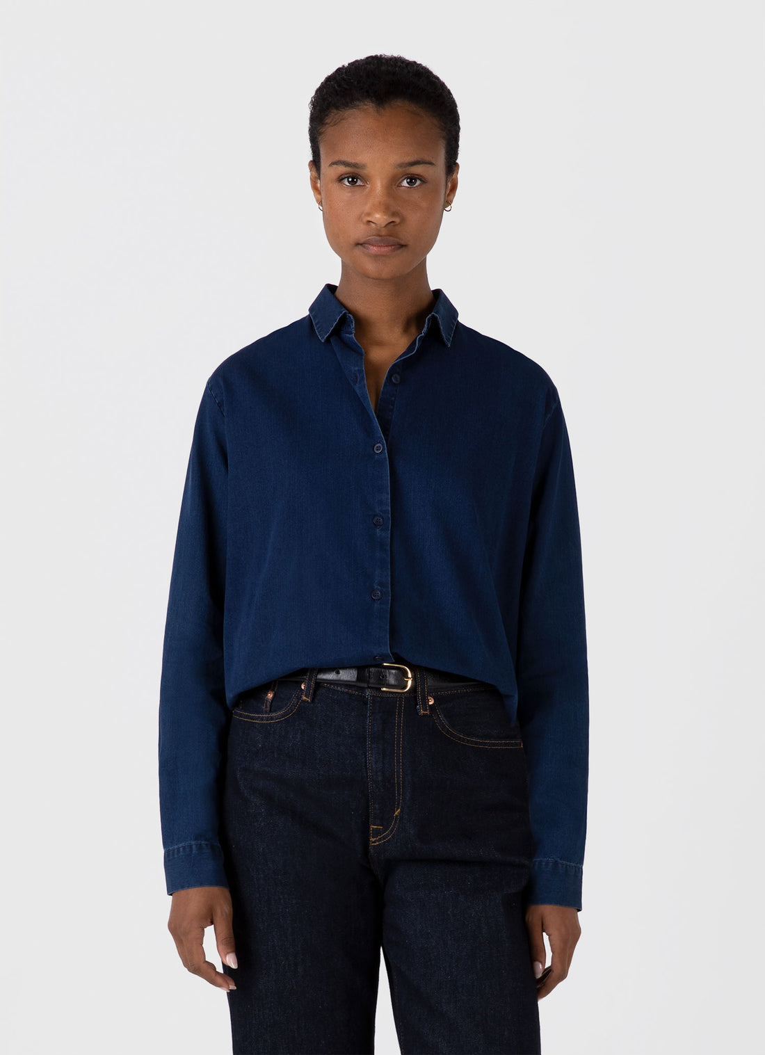 Women's Denim Rinse Shirt in Indigo