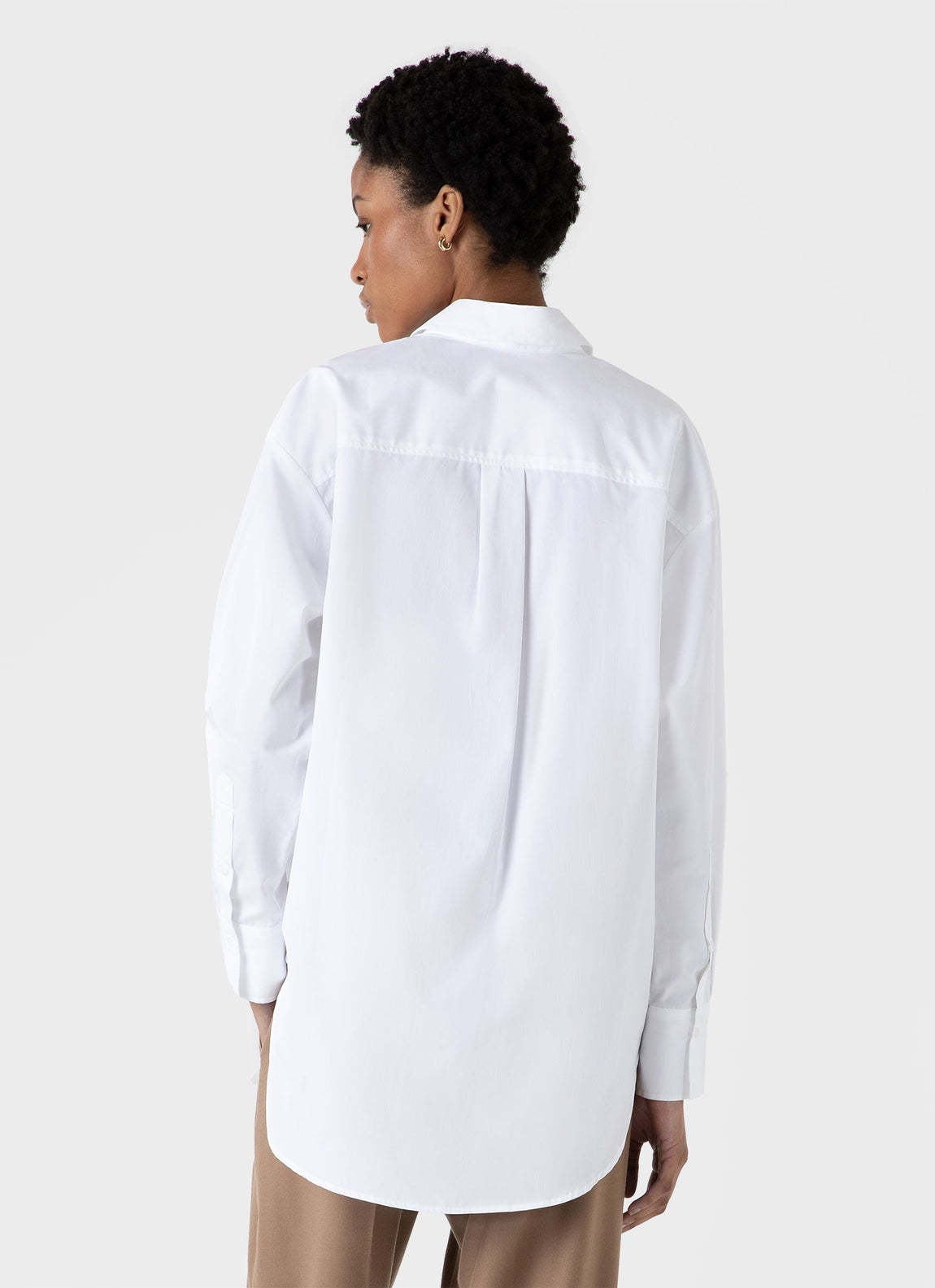 Women's Oversized Poplin Shirt in White