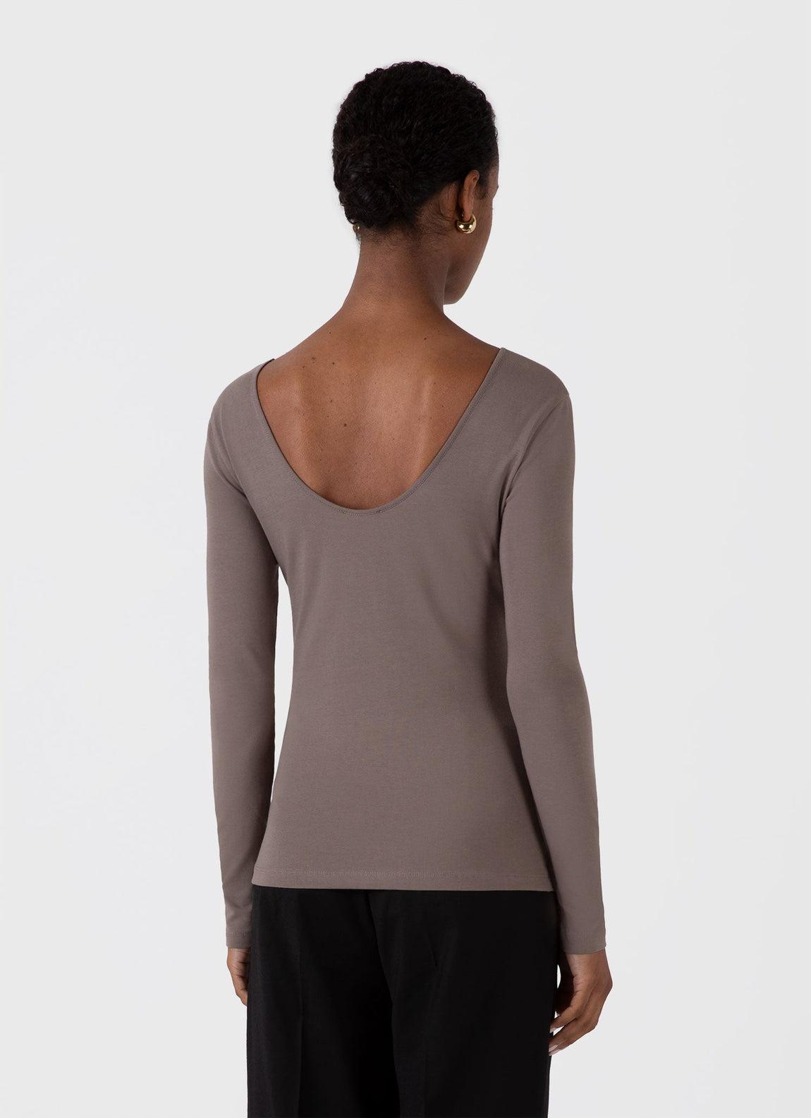 Women's Stretch Cotton Scoop Back Top in Cedar