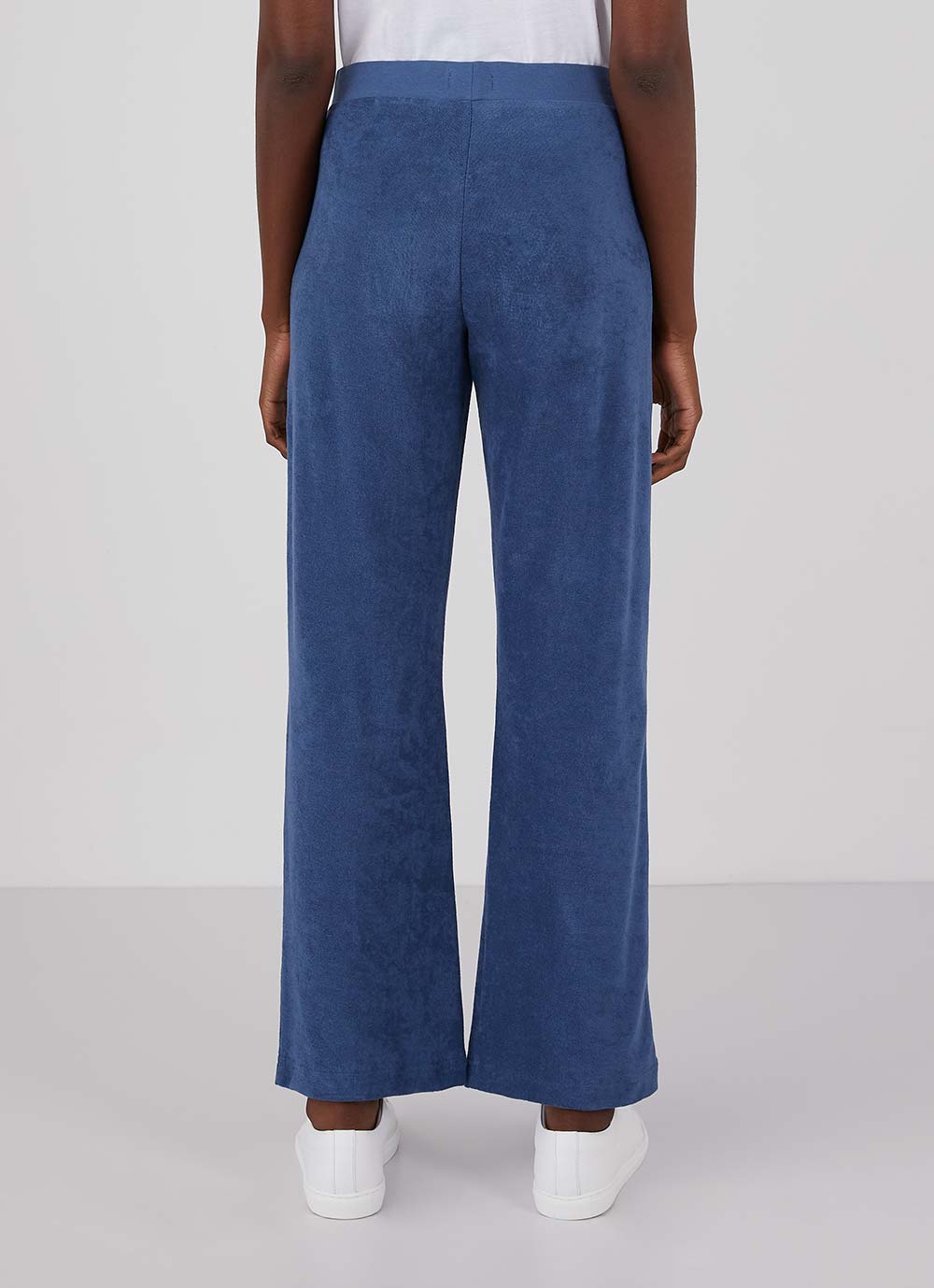 Women's Towelling Trouser in Smoke Blue