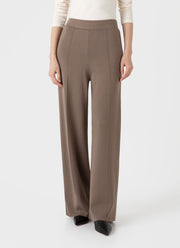 Women's Merino Milano Knit Trouser in Sandstone