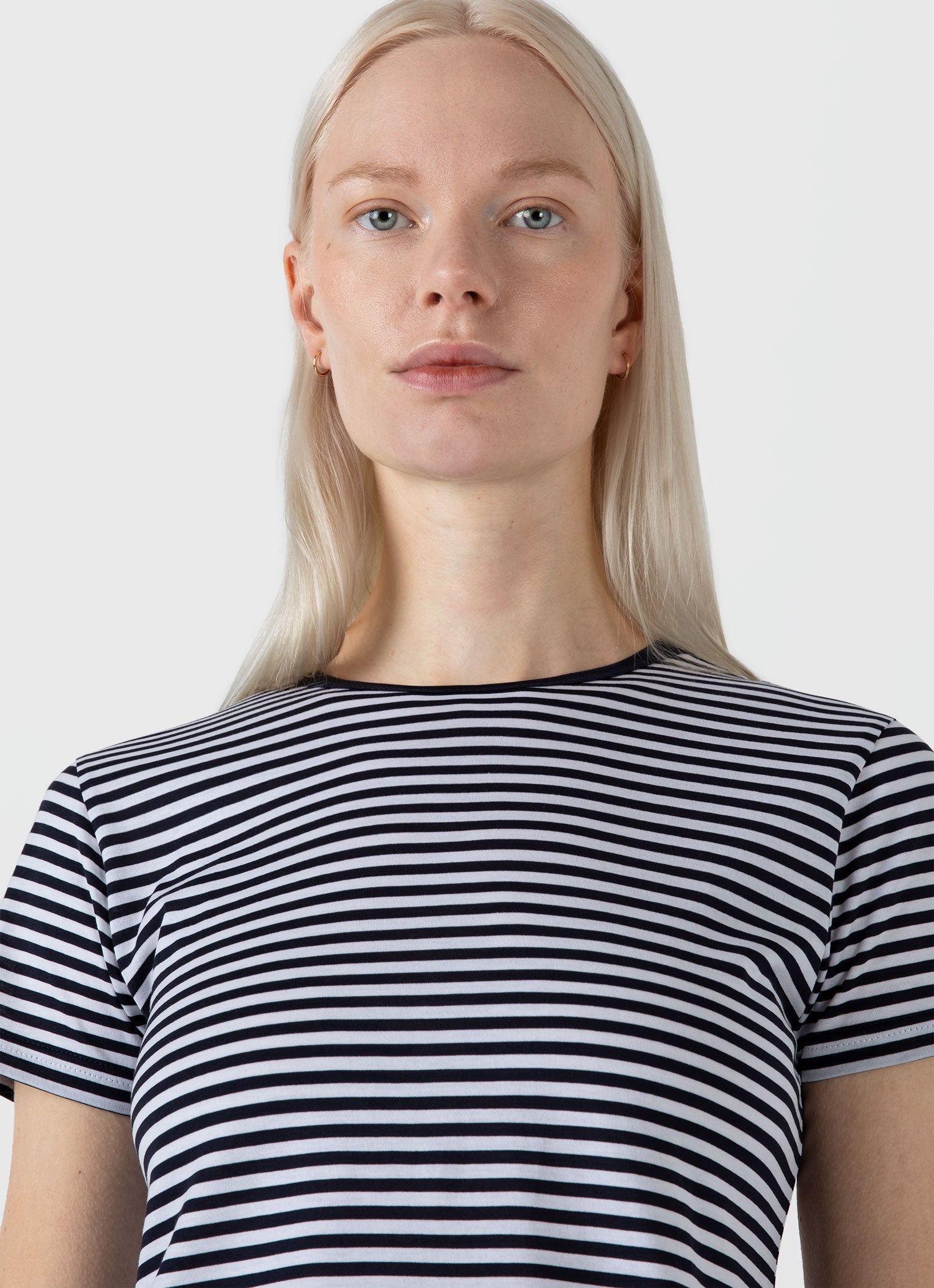 Women's Classic T-shirt in Navy/White English Stripe