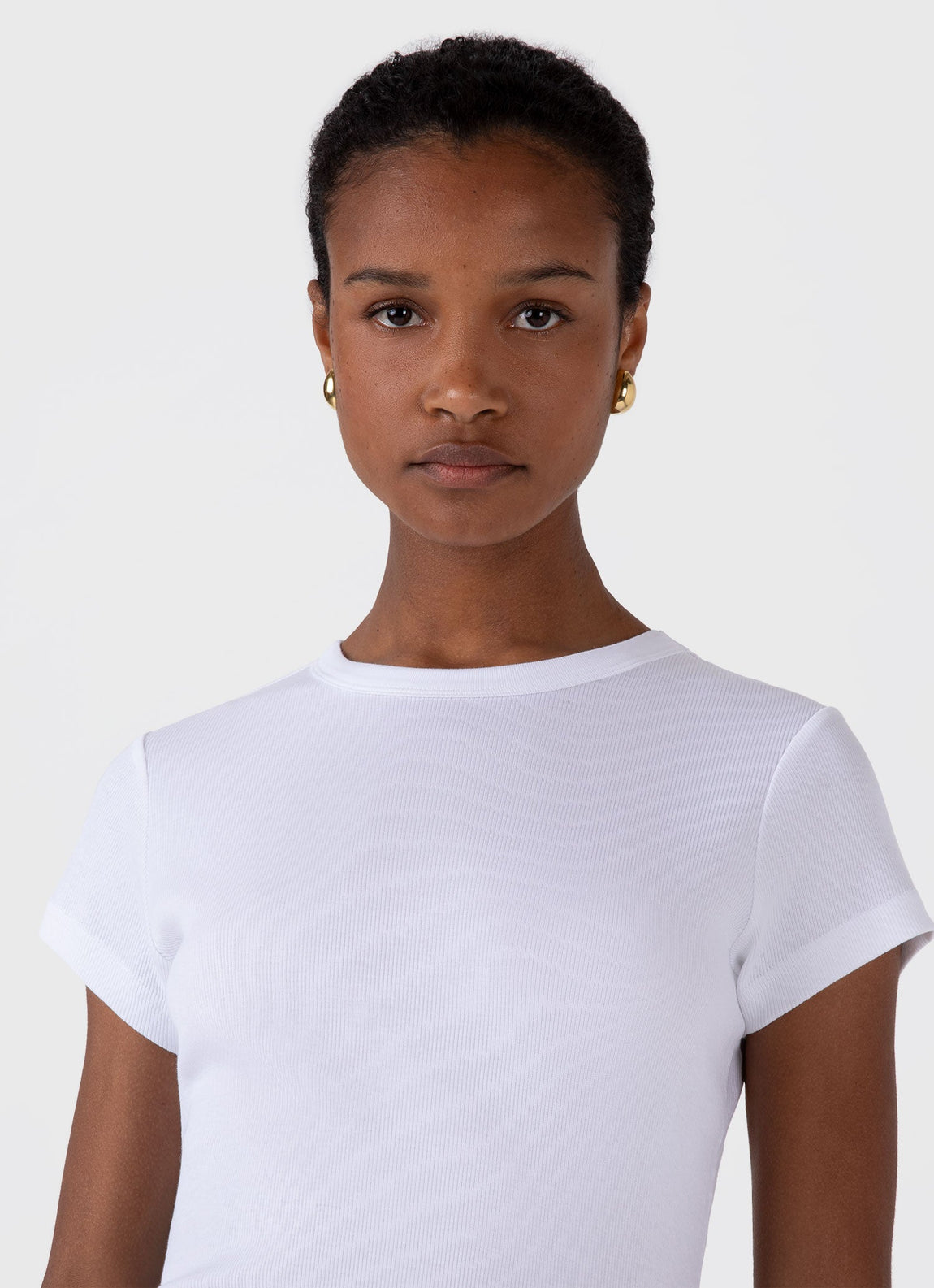 Women's Ribbed T-shirt in White