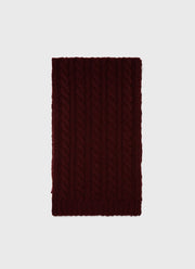 Lambswool Cable Scarf in Maroon