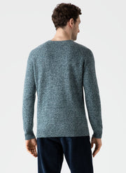 Men's Lambswool Crew Neck Jumper in Green Sage Twist