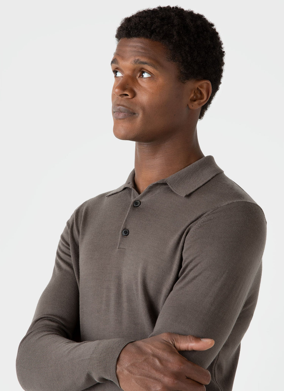 Men's Extra-Fine Merino Polo Shirt in Cedar