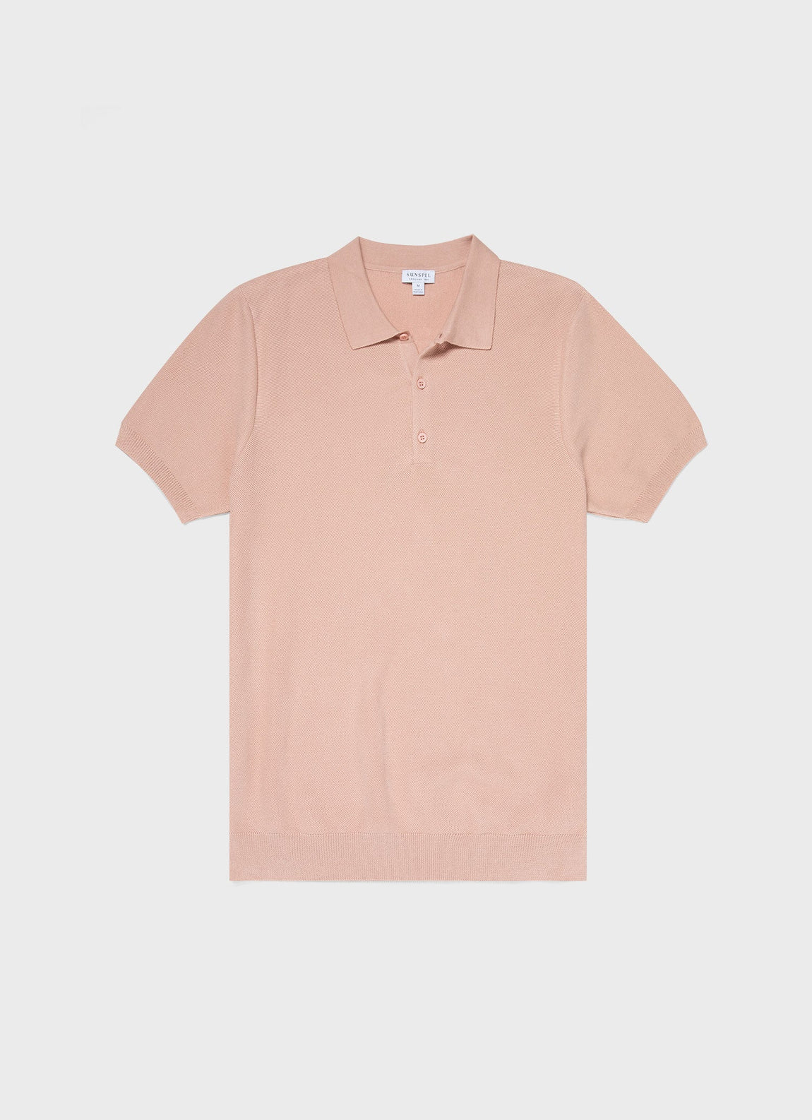 Men's Knit Polo Shirt in Shell Pink