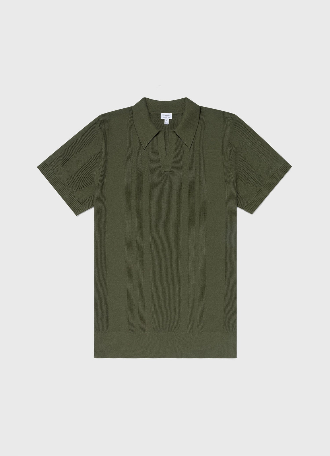 Men's Rib Knit Polo Shirt in Hunter Green