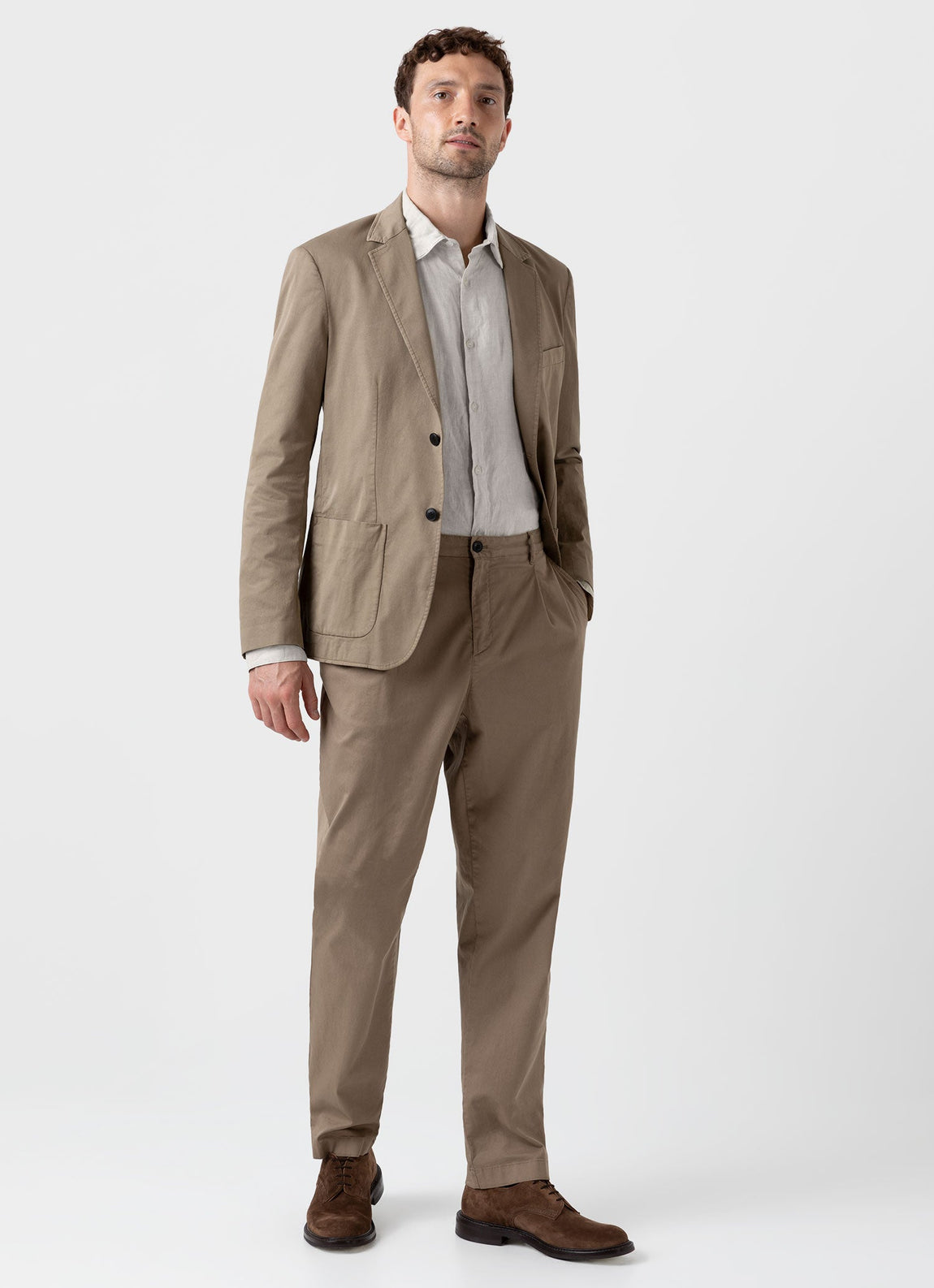 Men's Linen Shirt in Oatmeal Melange