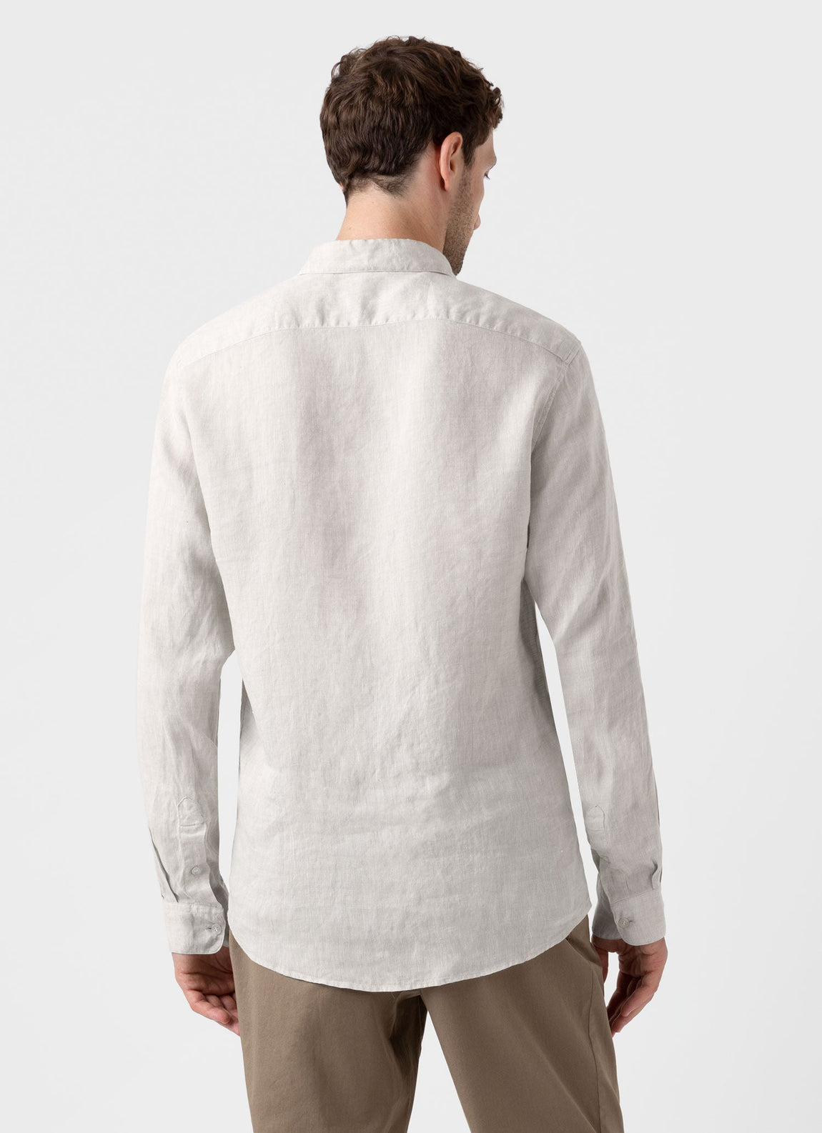 Men's Linen Shirt in Oatmeal Melange