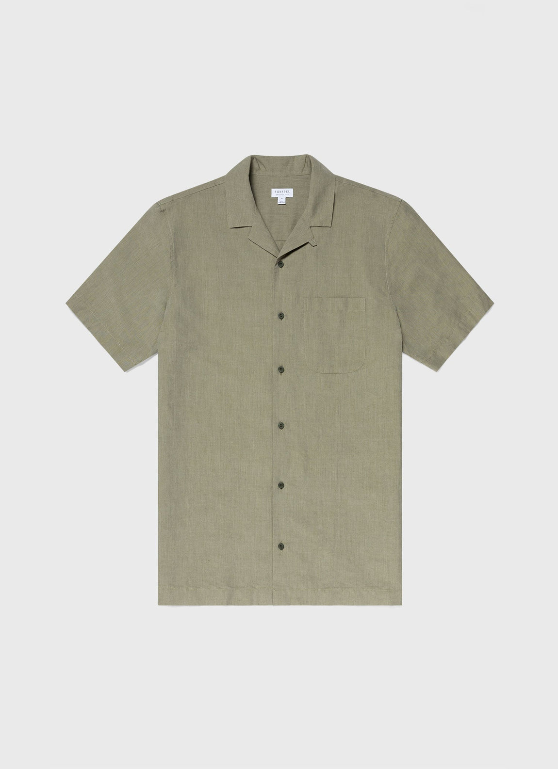 Men's Cotton Linen Shirt in Hunter Green Melange