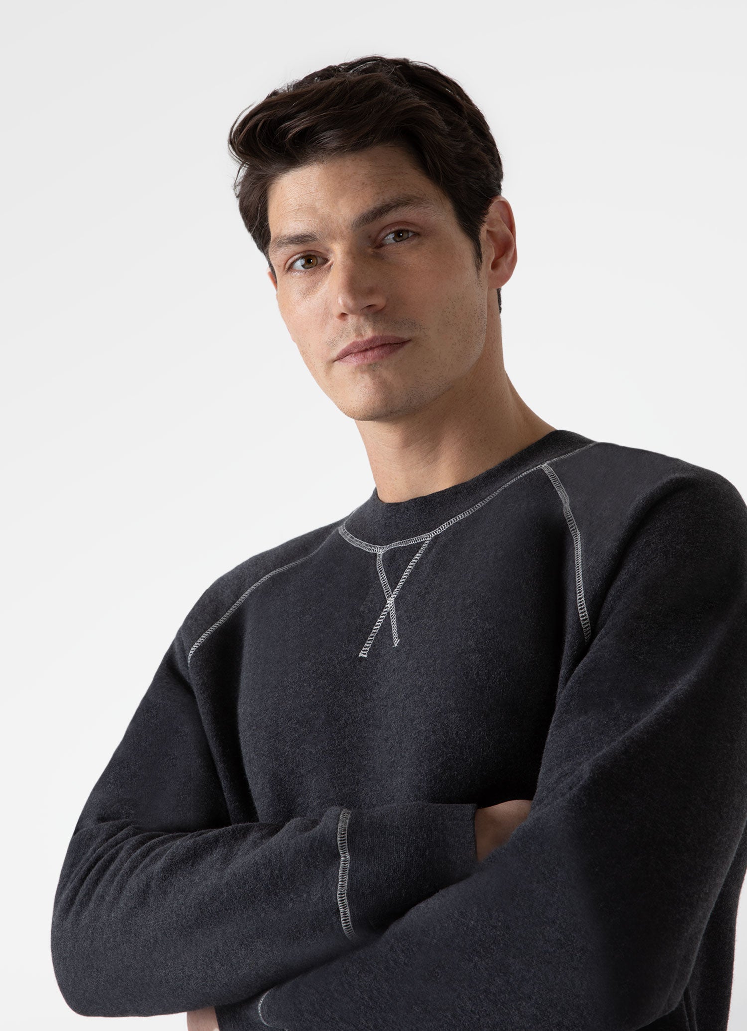 Men's Fleeceback Sweatshirt in Charcoal Melange