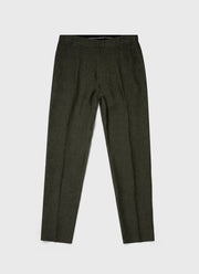 Men's Pleated Linen Trouser in Hunter Green