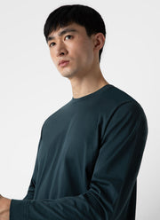 Men's Long Sleeve Riviera Midweight T-shirt in Peacock