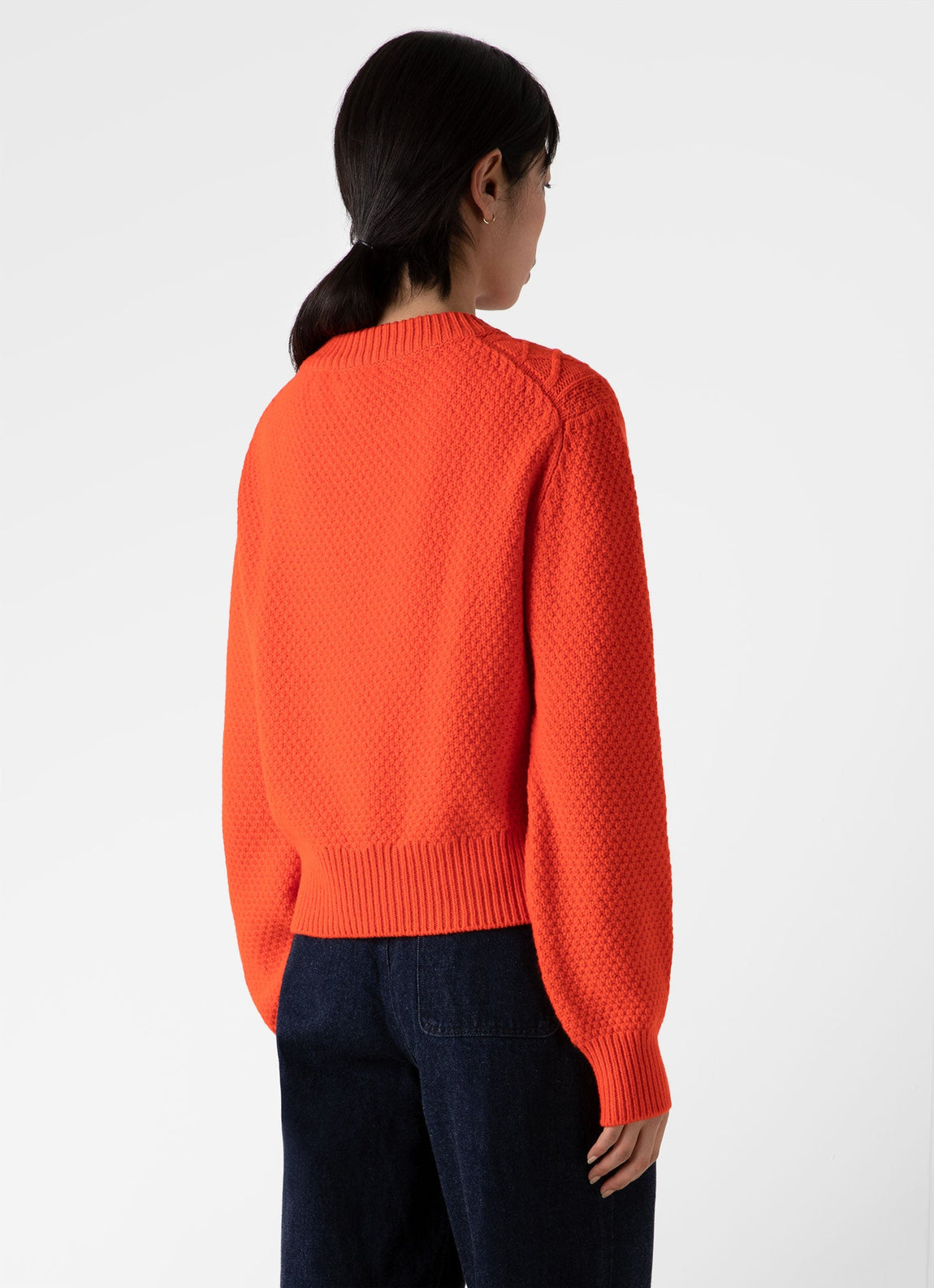 Women's Lambswool Cable Knit Jumper in Magma