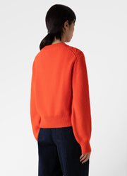 Women's Lambswool Cable Knit Jumper in Magma