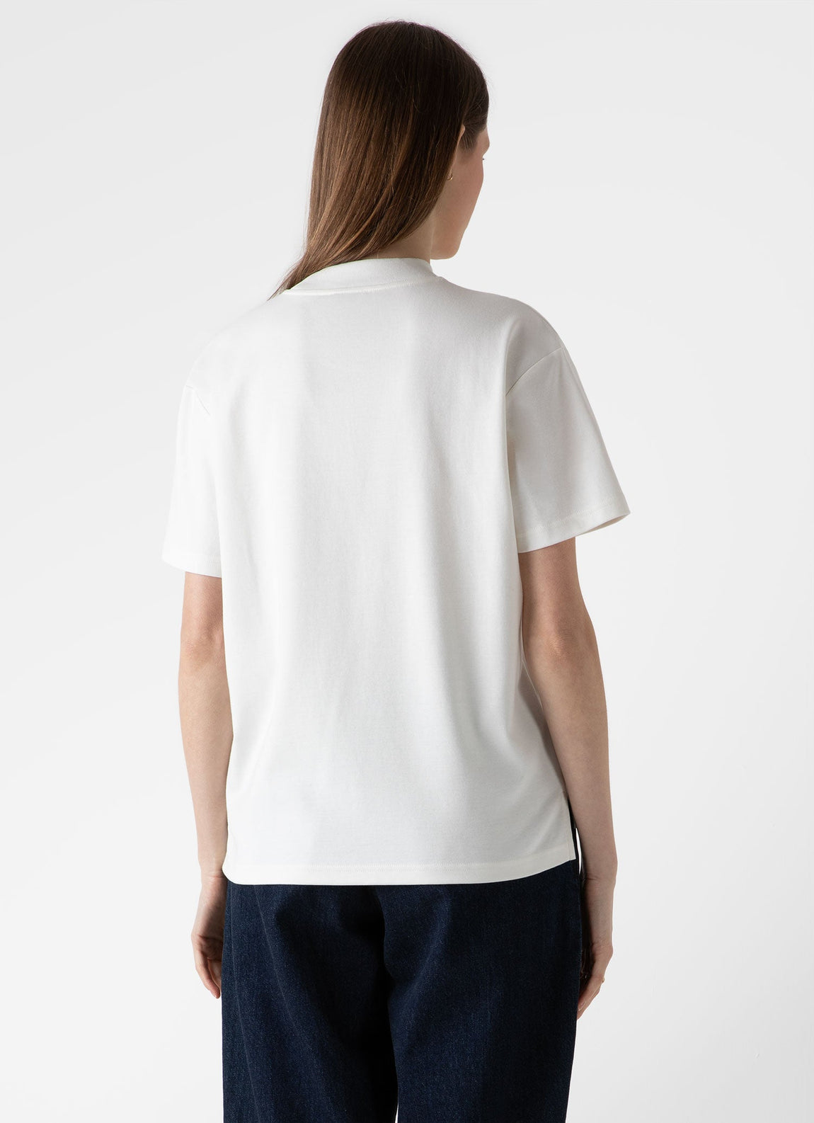 Women's Mock Neck T-shirt in Ecru